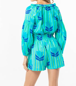 Bindu - Carlie Stripes And Tulip Print Shorts