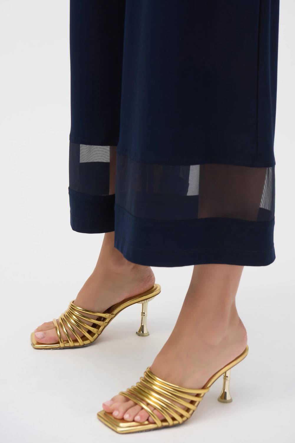 Joseph Ribkoff - High Waist Mesh Insert Wide Leg Pants