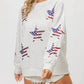 Trendsi - BiBi American Flag Sequin Star Sweatshirt