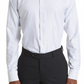 Camisa social listrada impecável Canali, branca, tamanho 18,5