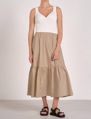 Elan - Vestido midi com técnica mista