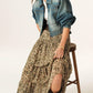 Bash - Midi Printed Ruffled Skirt