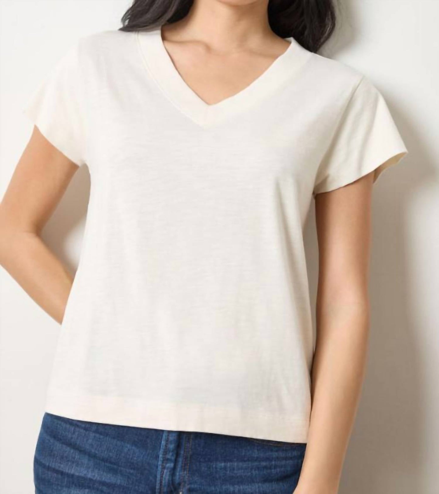 Lilla P - Relaxed Short Sleeve V-neck Tee