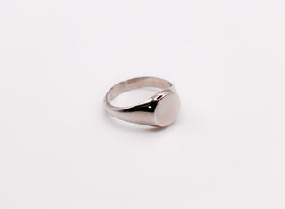 Italian Round Face Silver Ring