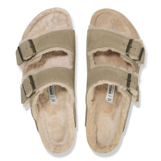 Birkenstock - Sandália feminina Arizona Shearling