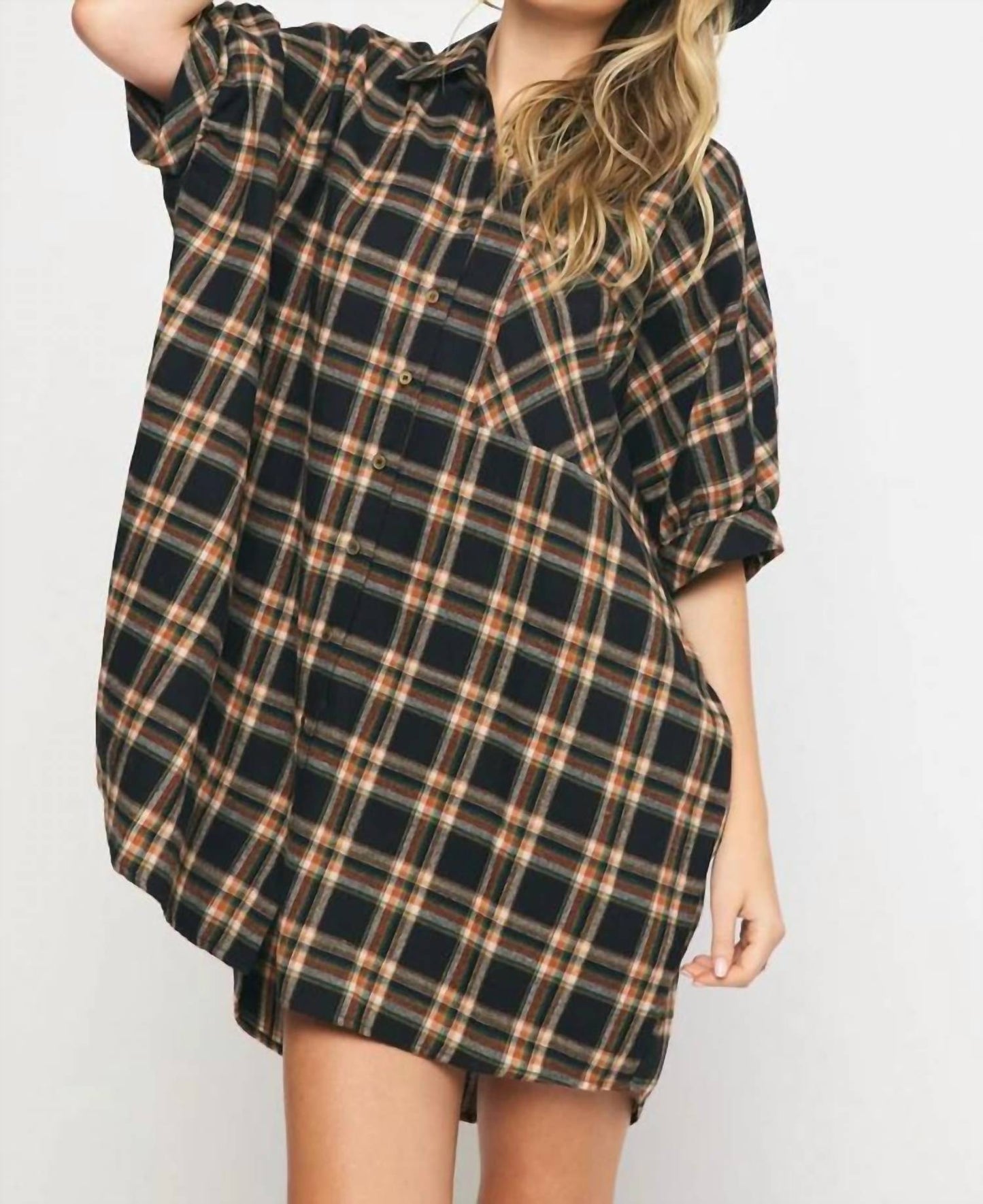 Entro - Oversized Plaid Dress