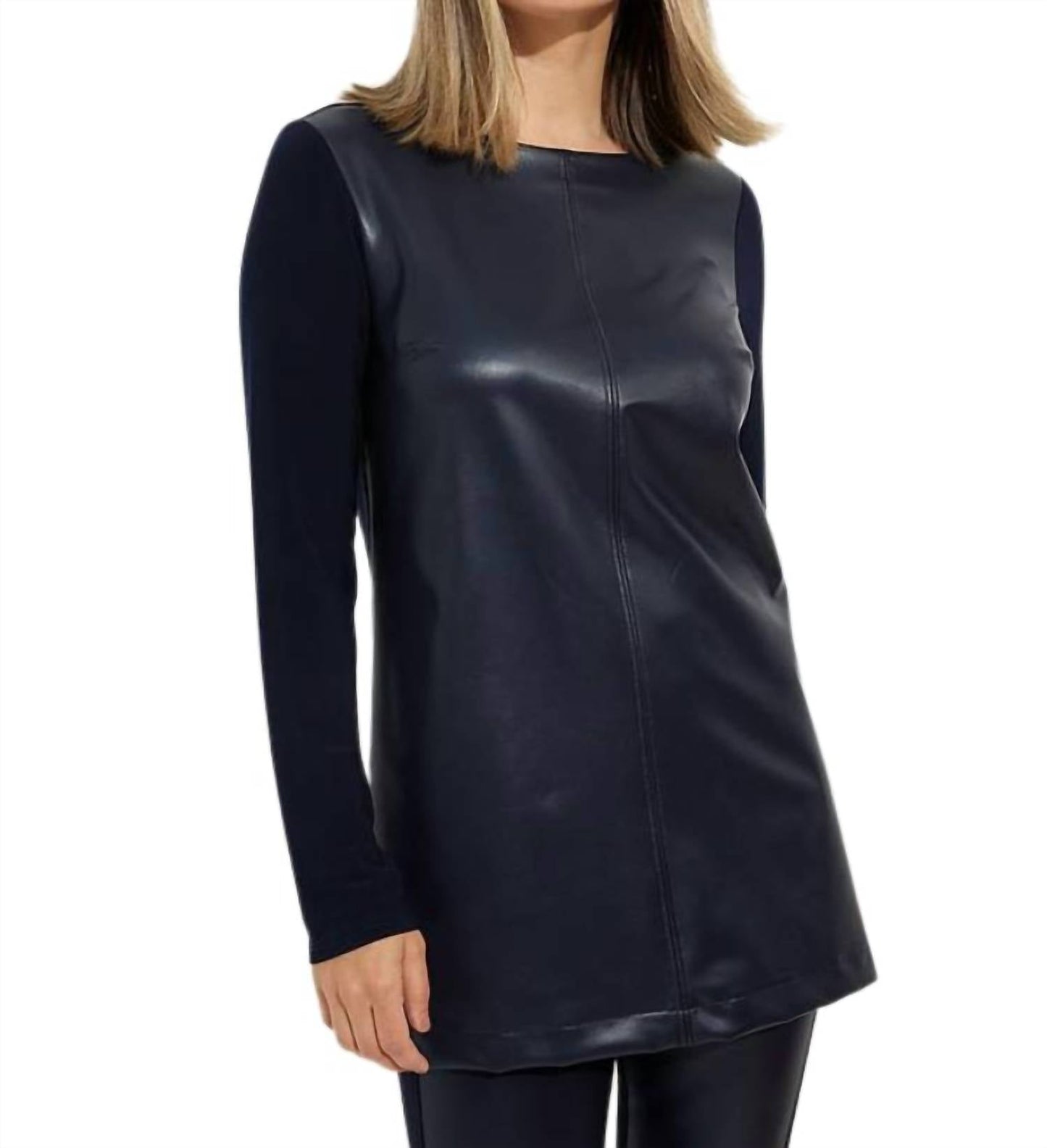 Joseph Ribkoff - FAUX LEATHER TUNIC