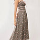 Trendsi - Davi & Dani Contrast Velvet Tape Smocking Bodice Midi Dress