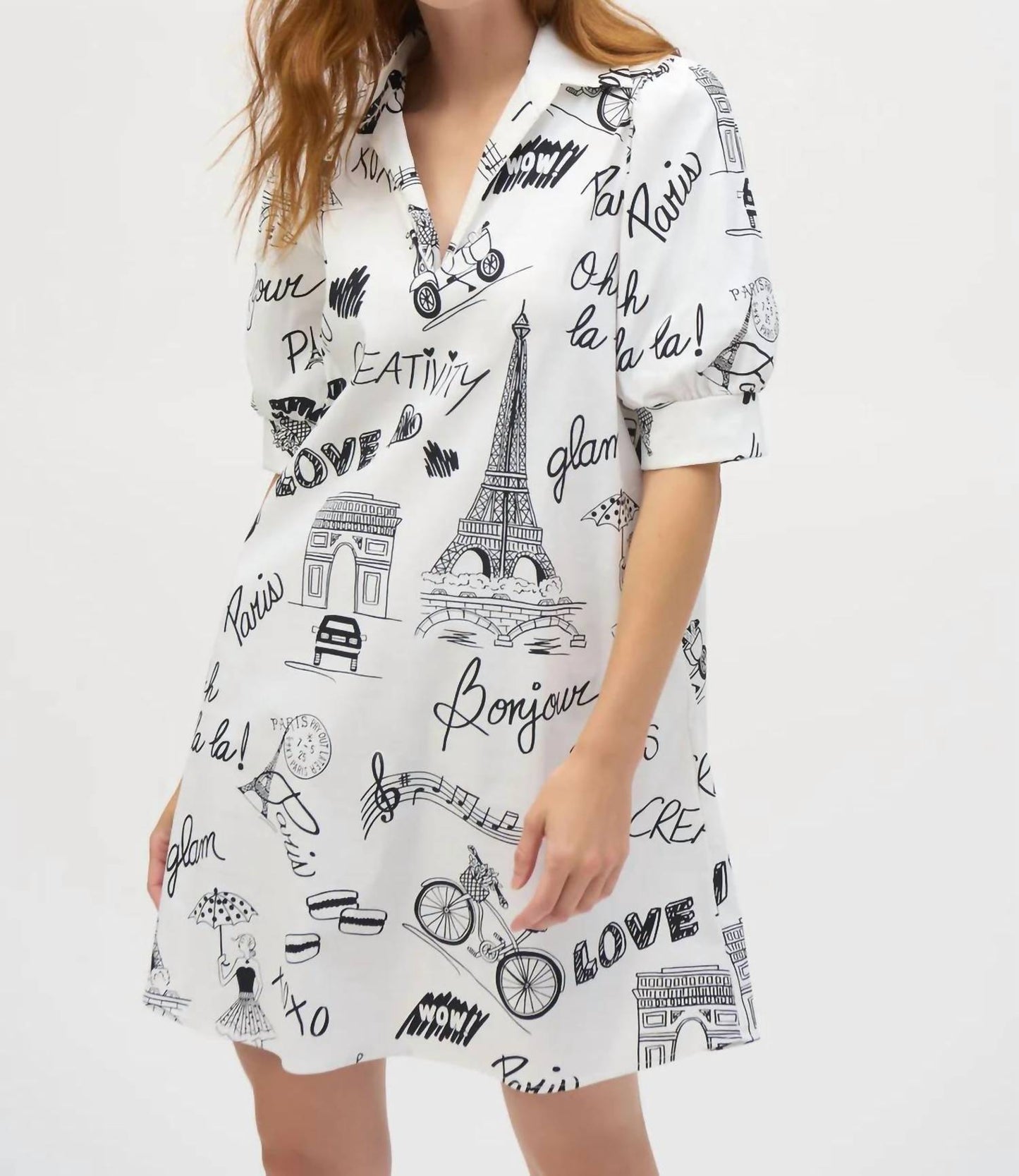 Joseph Ribkoff - Newspaper Print A-line Dress