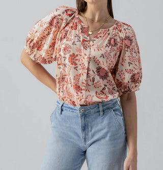 Santuário - Blusa Boho com Manga Bolha