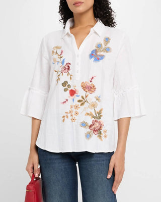 Johnny Was - Florrie Ruffle Sleeve Henley Tunic Top