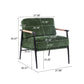 Modern Accent Chair With Plush Cushions and Wooden Armrests