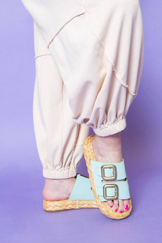 Shu Shop - Sandália feminina Billie Woven com tira dupla