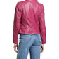 11 Uptown - Cropped Collarless Lamb Leather Zip Up Jacket