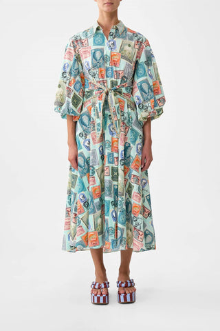 Camilla - Women's Waist Tie Shirt Dress