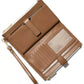 Michael Kors - Logo Jet Set large Double-Zip Wristlet in vanilla