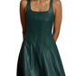 7 For All Mankind - Faux Leather Square Neck Sleeveless Midi Dress