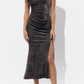 Adelyn Rae - Adelyn Rae Animal Mock Neck Midi Dress