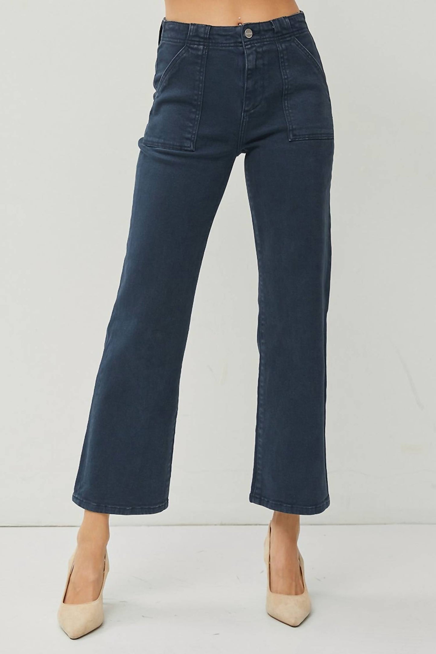 Risen - Blueberry Ankle Flare Jean