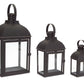 Modern Black Metal Lantern (Set of 3)