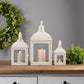 Modern ivory metal lantern (set of 3)