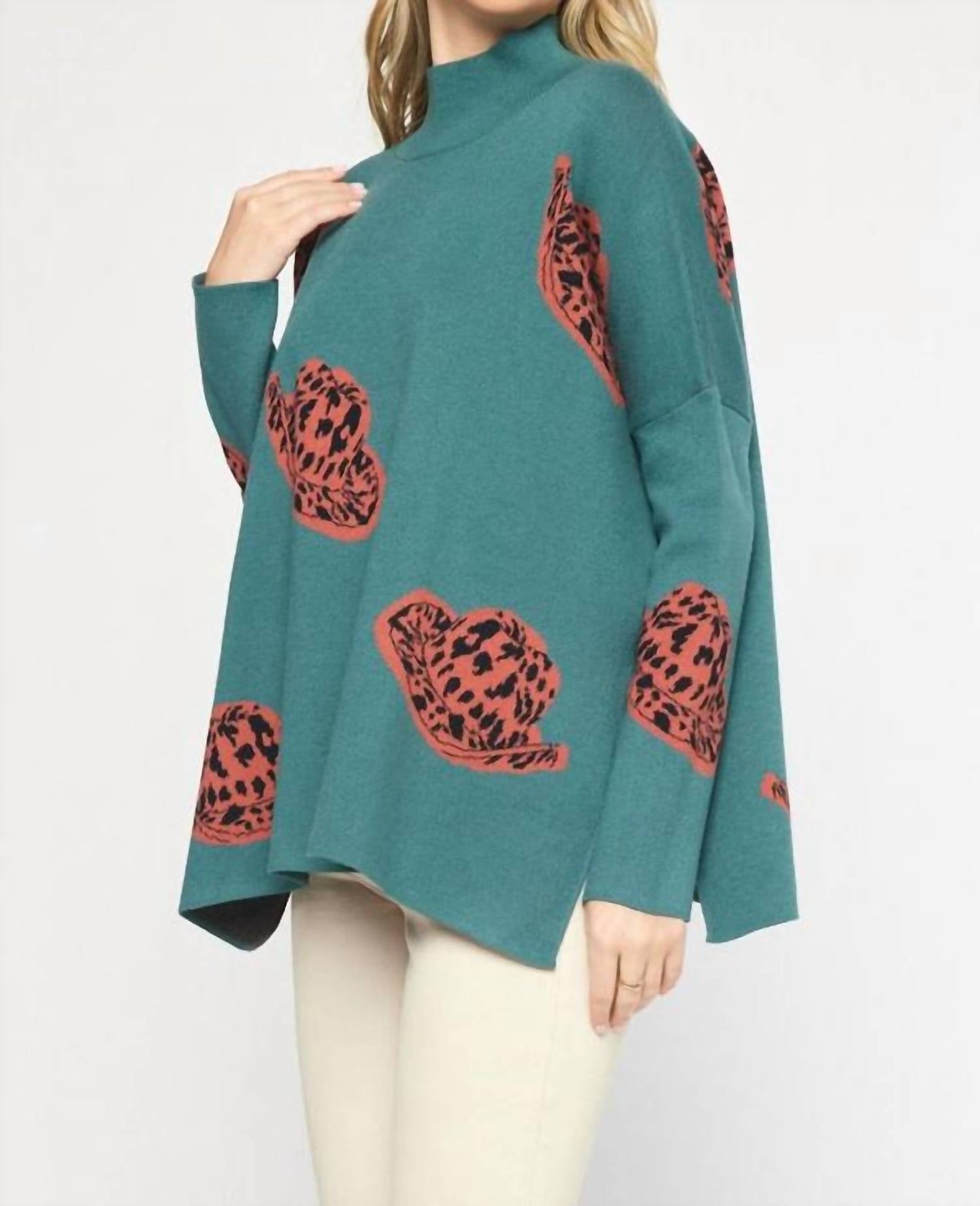 Entro - Alexandra Cowboy Hat Mock Neck Long Sleeve Sweater Top