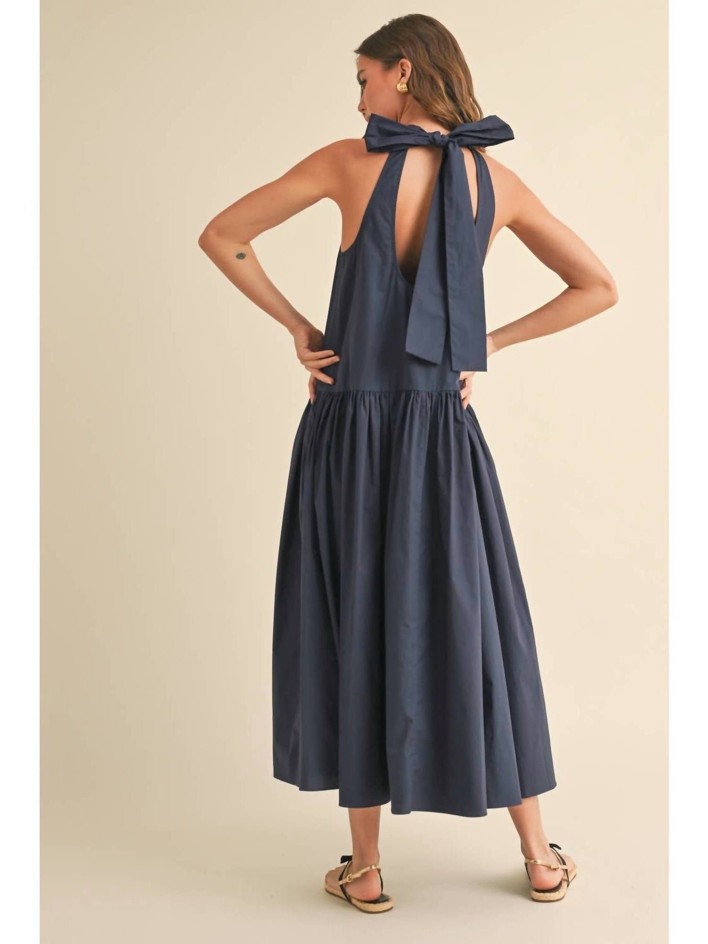 Miou Muse - Sleeveless Dress With Tie Back