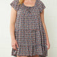 Entro - Micro Floral Tiered Dress - Plus