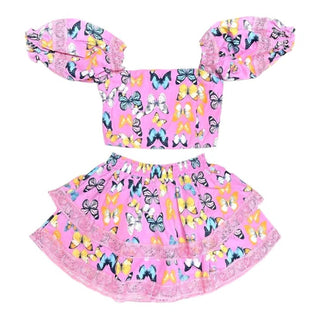 Buddylove - Conjunto de saia infantil Simone Butterfly
