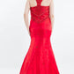 Rachel Allan - Boatneck Beaded Mikado Mermaid Gown