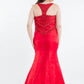 Rachel Allan - Boatneck Beaded Mikado Mermaid Gown