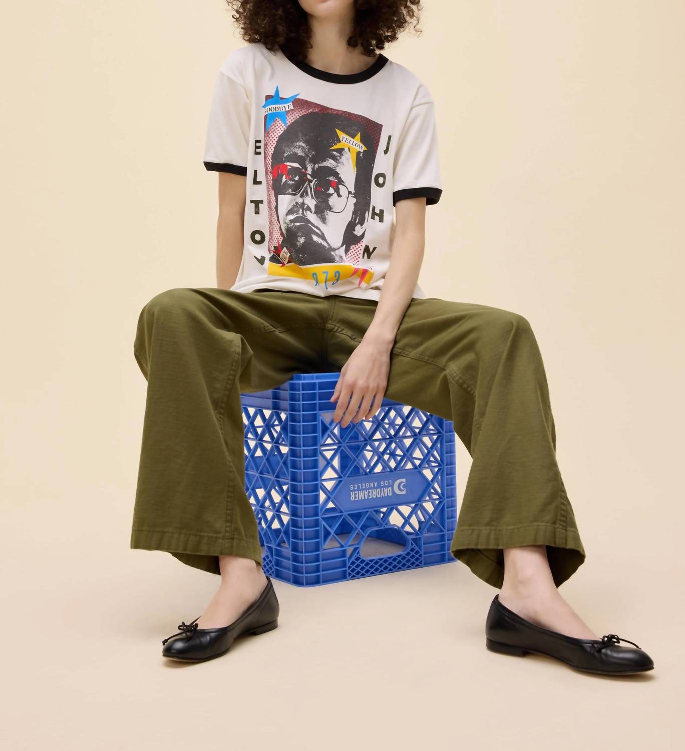 Daydreamer - Elton John 1973 Pop Art Oversized Ringer Tee