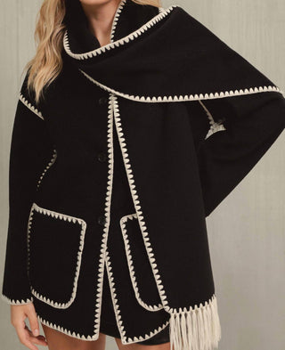 Elan - Conjunto de jaqueta e top com detalhes em ponto chicote