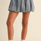 Klesis - Denim Balloon Bubble Mini Skirt