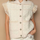 Pol - Crochet Button Down Lace Trim Sweater Vest