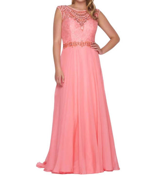 Mac Duggal - Vestido de chiffon em linha A - Plus