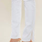 Kancan - Mid Rise White Bootcut Jeans With Side Slit