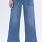 Lovervet - High Rise Elastic Waistband Utility Pocket Wide Leg Jean