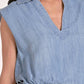 Elan - Chambray Cinch Waist Top