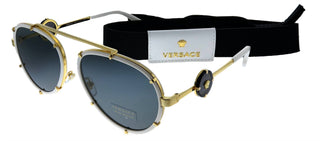 Versace - Óculos de sol aviador metálico com lente cinza