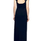 Alex Evenings - Metallic Lace Neckline Gathered Side Mesh Gown