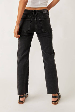 Free People - Calça Jeans Reta Risk Taker Cintura Média Feminina