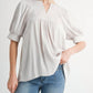 Jodifl - Short Sleeve V Neck Pleated Top