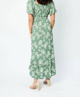 Angie - Vestido longo com nó floral