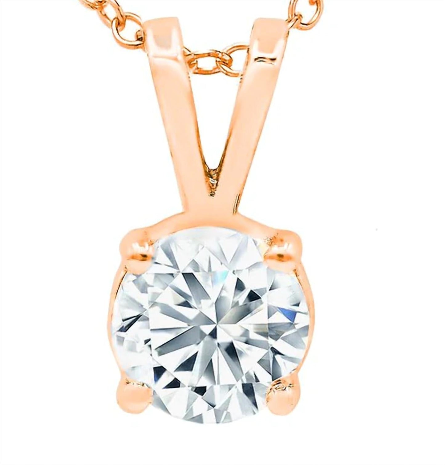 Diana M Jewels - 14kt 1.00 Ct Lab Grown Diamond Solitaire Pendant Necklace With 16" Chain
