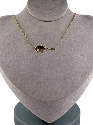 Love Love Tennis - Raquete de ouro feminina + colar de bola de diamante
