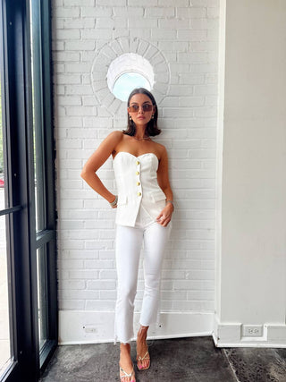 Endless Rose - Strapless Buttoned Top