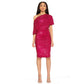 Women's Alexia Admor Olivia Draped One Shoulder Sheath Dress - Dark Pink