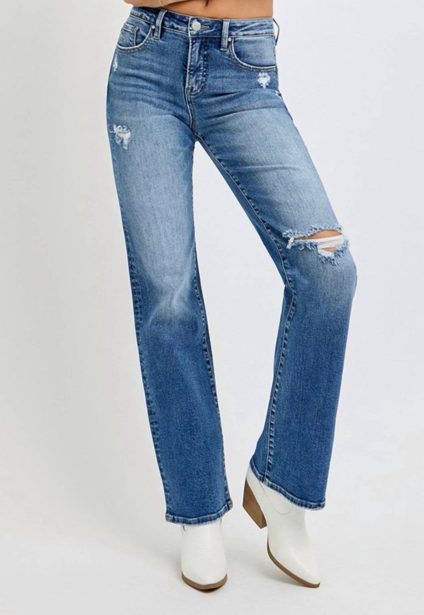 Risen - Geneva Tummy Control High Rise Straight Jeans