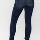 Judy Blue - Mid Rise Vintage Raw Hem Skinny Jeans